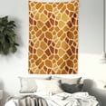 thumbnail image 3 of Giraffe Tapestry, Repetitive Abstract Animal Skin Natural Dotted Fur Illustration, Wall Hanging for Bedroom Living Room Dorm Decor, 60W X 80L Inches, Pastel Brown Ginger, by Ambesonne, 3 of 5