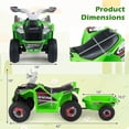 thumbnail image 3 of Gymax Kids Electric ATV Car 6V Battery-Powered Ride on Toy w/Removable Back Trailer Green, 3 of 7