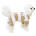 thumbnail image 1 of Pijamas para perros pequeños, suéter de invierno para perros con anillo de correa, ropa de forro polar para mascotas, lindo mono para perros, color marrón, 1 of 5