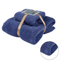 AUQ 2Pcs Bath Towel Sets,Open Pore Loop Construction Bath Towels Set,Reduced Fiber Shedding Bath Towel Set,DarkBlue