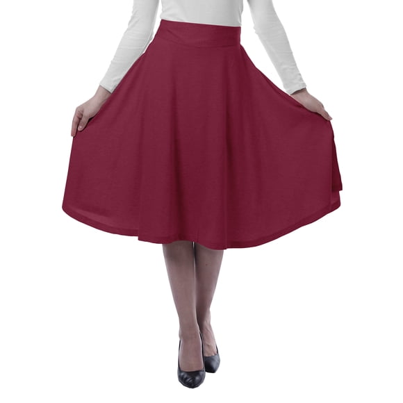 Moomaya Jupes en Jersey pour Femmes Longueur Genou Extensible Été - UYT