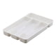 thumbnail image 2 of Bewildely Caja de almacenamiento con bandeja de PP respetuosa con el medio ambiente, ordena la cocina con fácil organizador de cajones de cocina Mostrada Blanco, 2 of 6