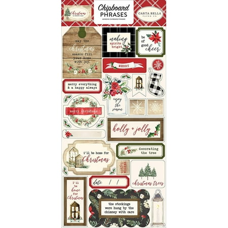 - CBCH89022 Christmas 6x12 Chipboard Phrases, Red, Green, Black, Tan, Christmas 6x12 Chipboard Phrases By Carta Bella PaperWalmartpany