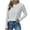 White, variant on TKLPEHG Long Sleeve Eyelet Shirts for Women Ladies Fall Tops Casual Crew Neck Basic Shirts Loose Fit Comfy Tops (Black,L)