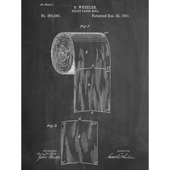 Art.com Toilet Paper Patent Art Print, 12" x 16"