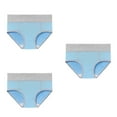 thumbnail image 2 of HUPOM Womens Underwear Cotton Cotton Boxers For Women Medium waist Elastic Waist Solid Briefs Light Blue M, 2 of 6