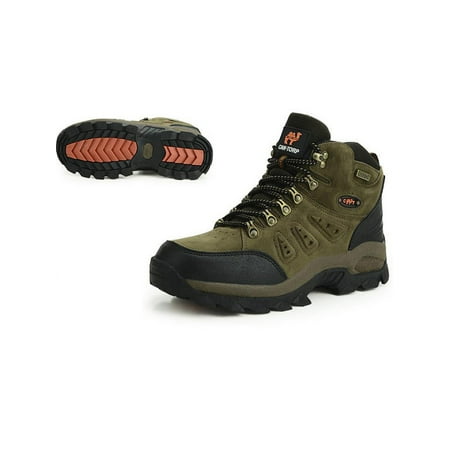 

Lacyhop Unisex Men Women Lace Up Outdoor Hiking Trekking Shoes Anti Slip Walking Plush Flats