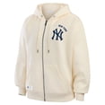 thumbnail image 3 of Women's WEAR by Erin Andrews Cream New York Yankees Full-Zip Hoodie, 3 of 4