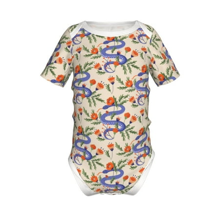 

Yiaed Snake Print Infant Climbing Short Sleeve Onesie One-Piece Baby Bodysuit Clothes 0-12 Months -12 Months
