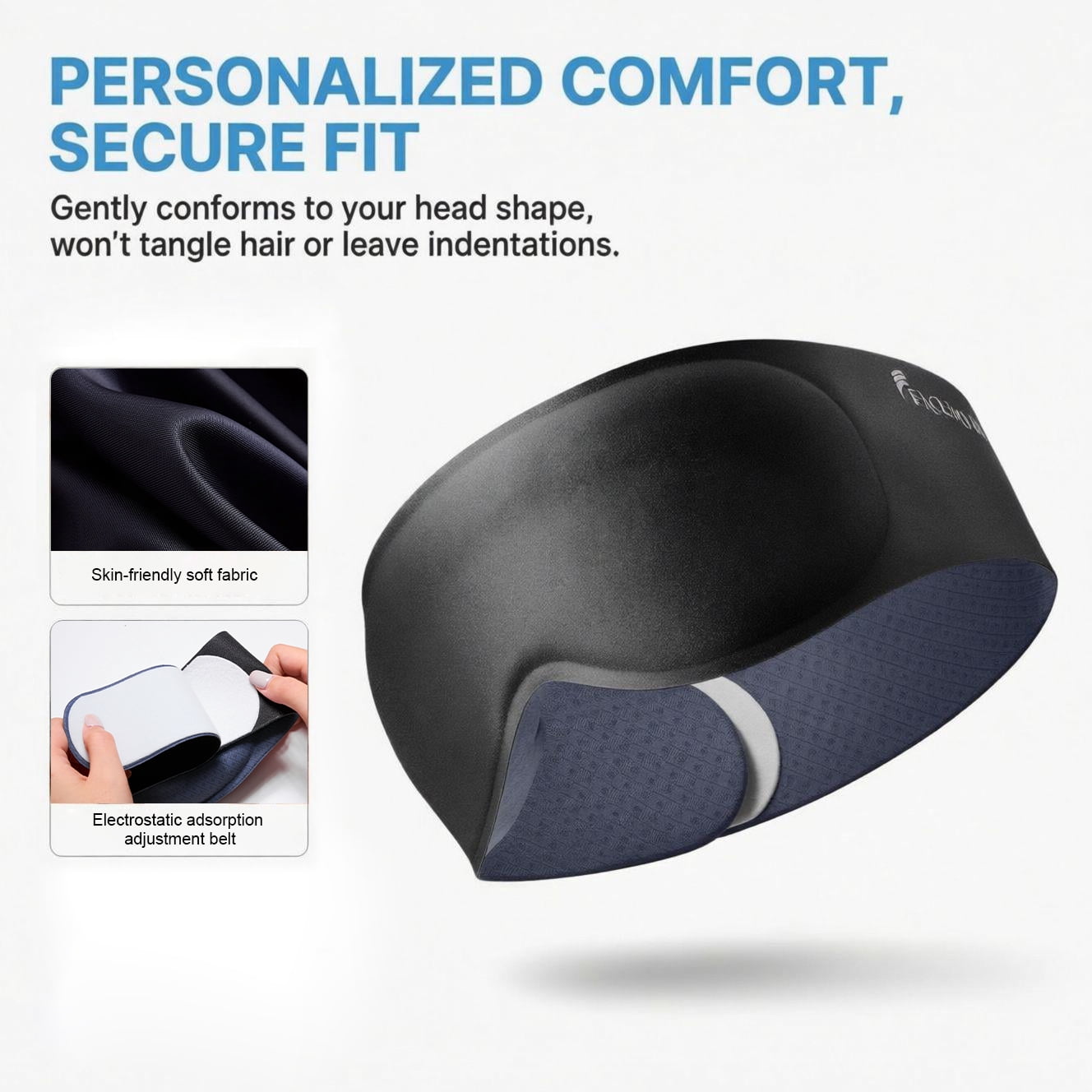 FACEMOON Weighted Sleep Mask 100% Blackout 3D Contoured for Men and Women Restful Sleep Experience Soft Memory Foam Zero Pressure Sleep Comfort Black