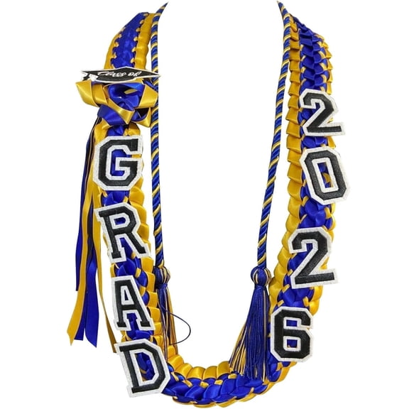 Braided Honor Rope with Tassels – Double-Layer Woven Graduation Ribbon Sash, Ceremony Commemorative Accessory for Graduates (RL Blue 1 PC)
