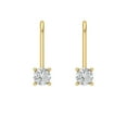 thumbnail image 3 of 0.2 Ct Round Cut Drop Dangle White Sapphire 18K Yellow Solid Solid Gold Everyday Dainty Earrings Lever Back, 3 of 7
