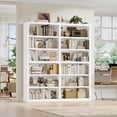 thumbnail image 2 of Hiphuta 63"W Extra Large and Sturdy Bookcase, Double Wide 6-Tier Bookshelf, Tall Bookcase for Home Office and Living Room, Wooden Freestanding Display Shelf, White, 2 of 7