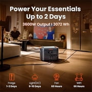 Jackery HP 3000AC Solar Generator with 200W Solar Panels, 3062Wh LiFePO4 Battery, 3600W Output for Home Backup, RV Camping & Power Outages