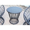 thumbnail image 5 of Jeco OF-SC001-2-CES007 Papasan Espresso Wicker Swivel Chair & Table Set with Brown Cushion, 5 of 5