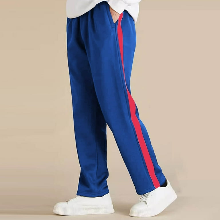 WRKEKC Kids Athletic Pants Side Stripe Elastic Waist Sweatpants
