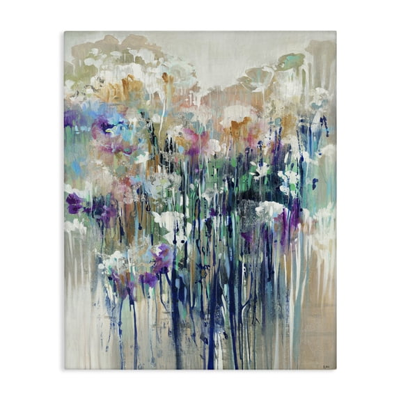 Stupell Industries Modern Abstract Blue Purple Drip Canvas Art, 16 x 20, by K. Nari