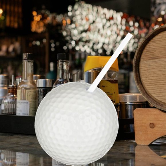 Plastic Straw Cup Gift Easy to Clean Useful Ball Appearance Plastic Cup