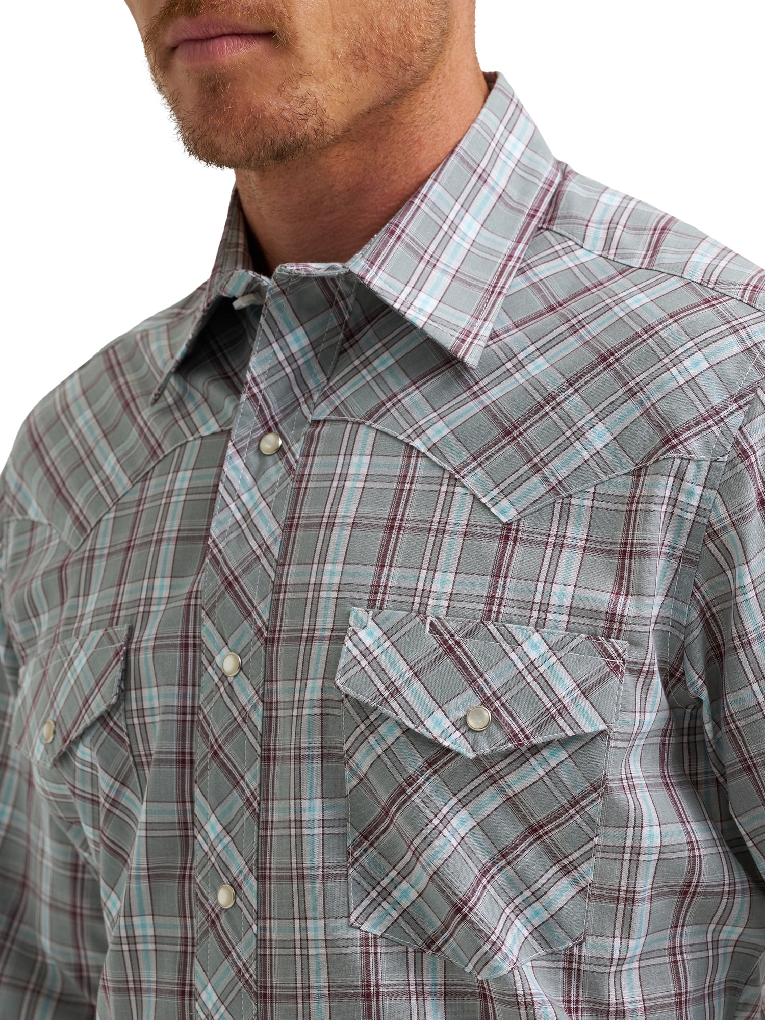 Wrangler® Men's and Big Men's Regular Fit Long Sleeve Western Shirt, Sizes S-5XL