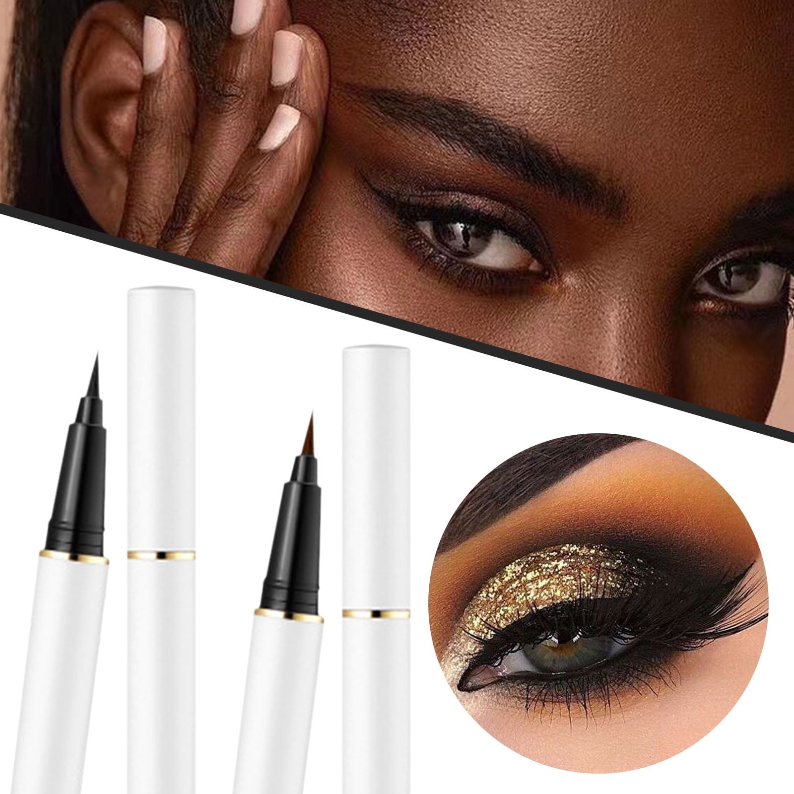 Fifth And Fine Easy Expression Graphic Liners Glitter Mist Spray Makeup Waterline Pencil Ink Liner Highlighter for Inner Eye Womens Make up 2 Faced Makeup Pro Total Tech Estate Cosmetics Cat Eye in A
