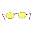 thumbnail image 2 of Hippie Micro Narrow Oval Pop Color Lens Metal Rim Sunglasses Black Yellow, 2 of 4