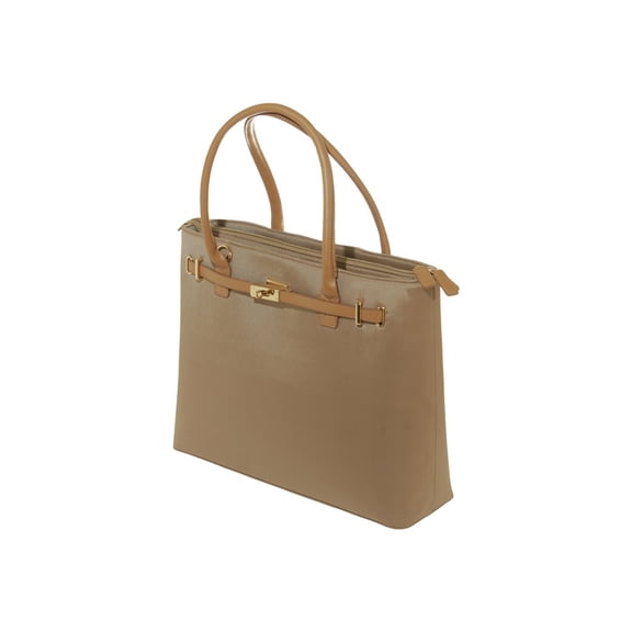 15” Thoroughbred Laptop Tote Handbag | Shopping Bag | Women's Shoulder Purse (Tan)