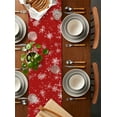 thumbnail image 3 of Table Runner 60 Inches Long for Kitchen Dining, Christmas Dresser Scarf Farmhouse, Dining Table Decorations for Wedding/Parties, Red Snowman Pine Cones Xmas Winter Snowflake 13 x 60 In, 3 of 9