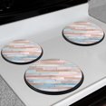 thumbnail image 2 of BaHomeck Electric Stove Burner Covers Set of 4,Round Metal Gas Stove Burner Covers 8 Inch and 10 Inch,Kitchen Decor,Wooden Wall With Pastel Blue And Cream Wood Planks, 2 of 2