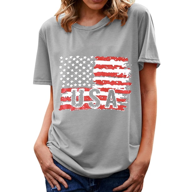 PECHAR 4th Of July Tank Tops Womens American Flag T Shirt Patriotic...