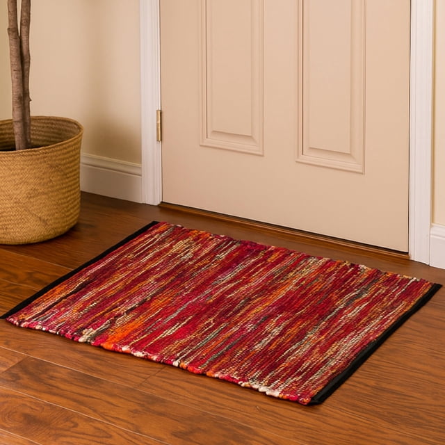 Alfombra de algodón Ramanta Home tejida a mano, multicolor, 61 x 91 cm