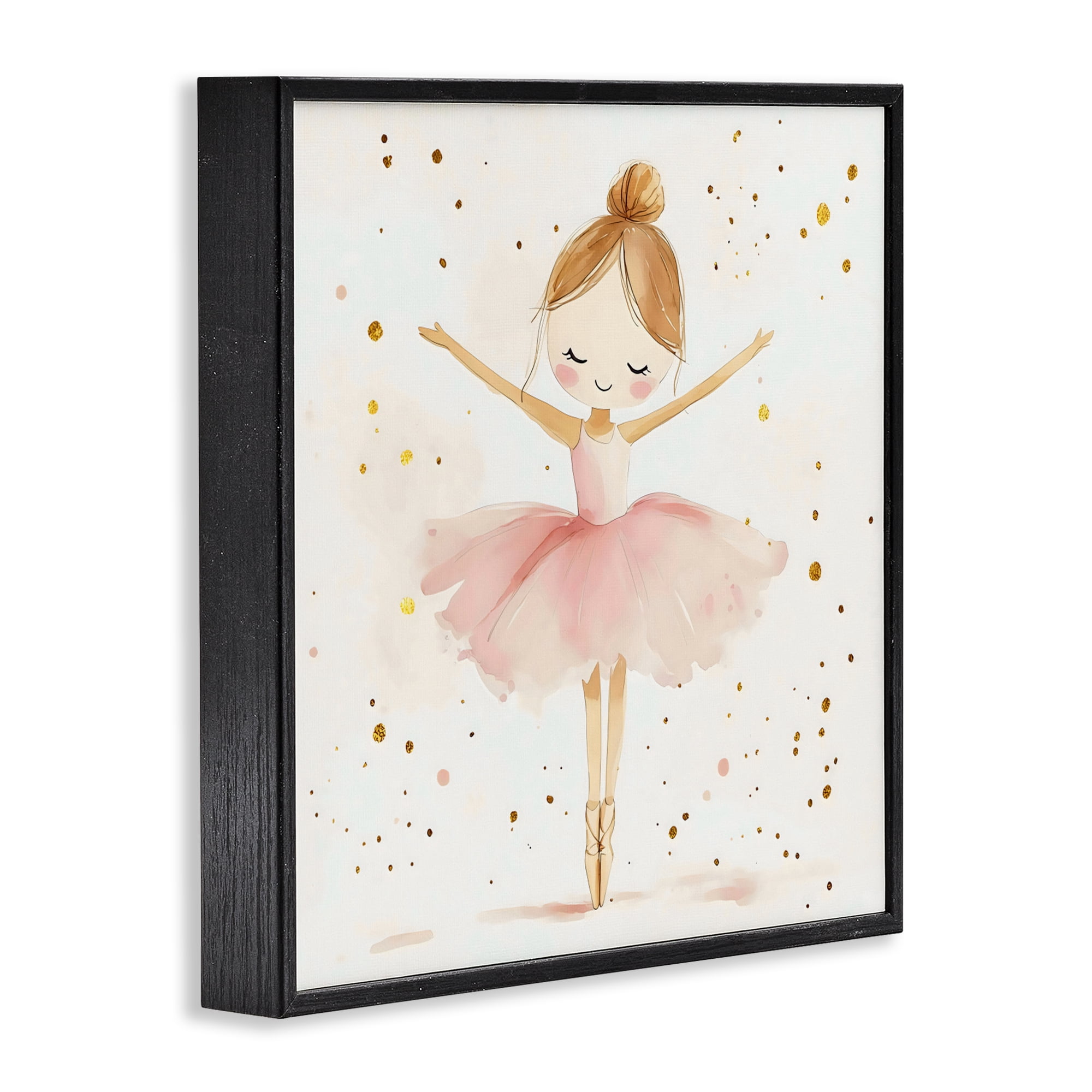 Stupell Industries Ballerina On Her Toes Black Framed Giclee Art, design by Creative Studio