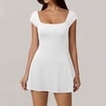 thumbnail image 2 of XIYON Casual Dresses For Women Sexy Club Backless Mini Dress 2025 Summer Square Neck Short Sleeve Night Out Dresses Fashion Outfits, 2 of 7