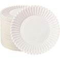 thumbnail image 1 of Platos de papel blancos, platos desechables resistentes, vajilla redonda biodegradable para fiestas, 1 of 5