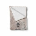 thumbnail image 2 of Urban Soft Flannel Fleece Throw Blanket, London and Paris Streets with Musicians Retro Cars Cafes Old Town View Print, Cozy Plush for Indoor and Outdoor Use, 60" x 80", Warm Taupe Black, by Ambesonne, 2 of 6