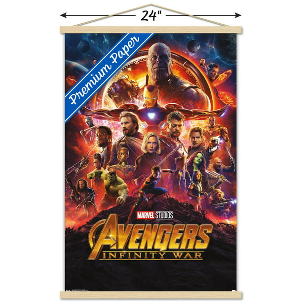 Marvel Cinematic - Avengers - Infinity War - One Sheet Wall Poster with Wooden Magnetic Frame, 22.375" x 34" - Walmart.com