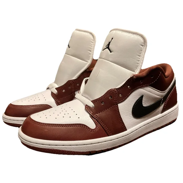 Ni - ke Air Jordan 1 Low SE Dark Pony HF3148 102 Size 11 Men Maroon Dark Red White