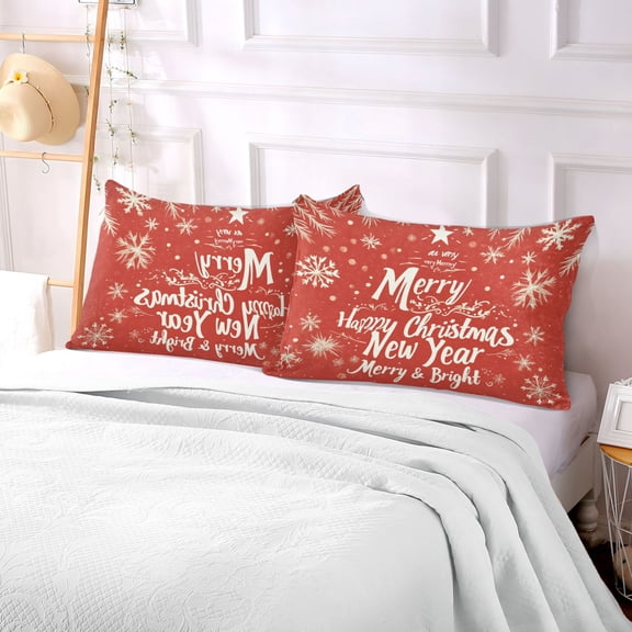 Pillow Case Plush Pillow Leaf and Snowflak for Merrh Christmas Case standard size/King size/Queen size Bed Pillow Pillowcases