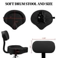 thumbnail image 3 of Drum Throne with Backrest, Hydraulic Drum Stool Adjustable Height, Heavy Duty Hydraulic Drum Seat Saddle Design for Drummers, 3 of 7