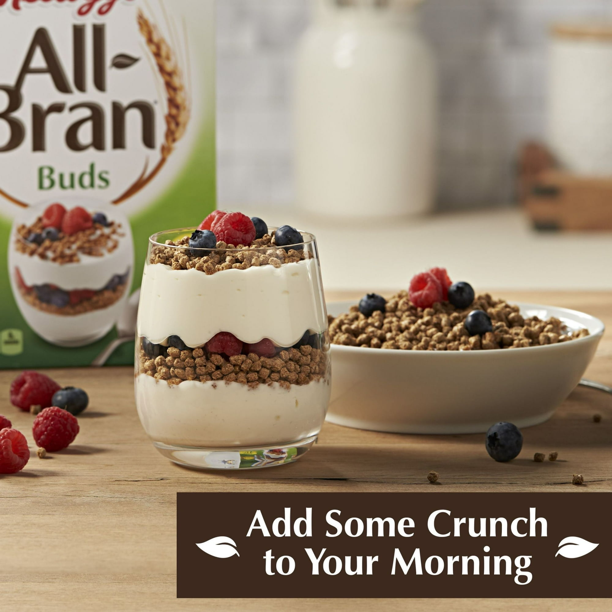 Kellogg's All Bran Buds Breakfast Cereal, 8 Vitamins and Minerals, High Fiber Cereal, Original, 22oz (Pack 6)