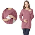 thumbnail image 2 of Haut à Capuchon de Maternité et d'Allaitement pour Femmes, Confortable, Manches Longues, Fermeture Éclair, Blouse Décontractée, Compatible avec l'Allaitement, Tissu Doux, 2 of 6