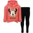 thumbnail image 3 of Disney Minnie Mouse Little Girls' 2-Piece Fleece Hoodie and Leggings Set Rose Black, 3 of 11