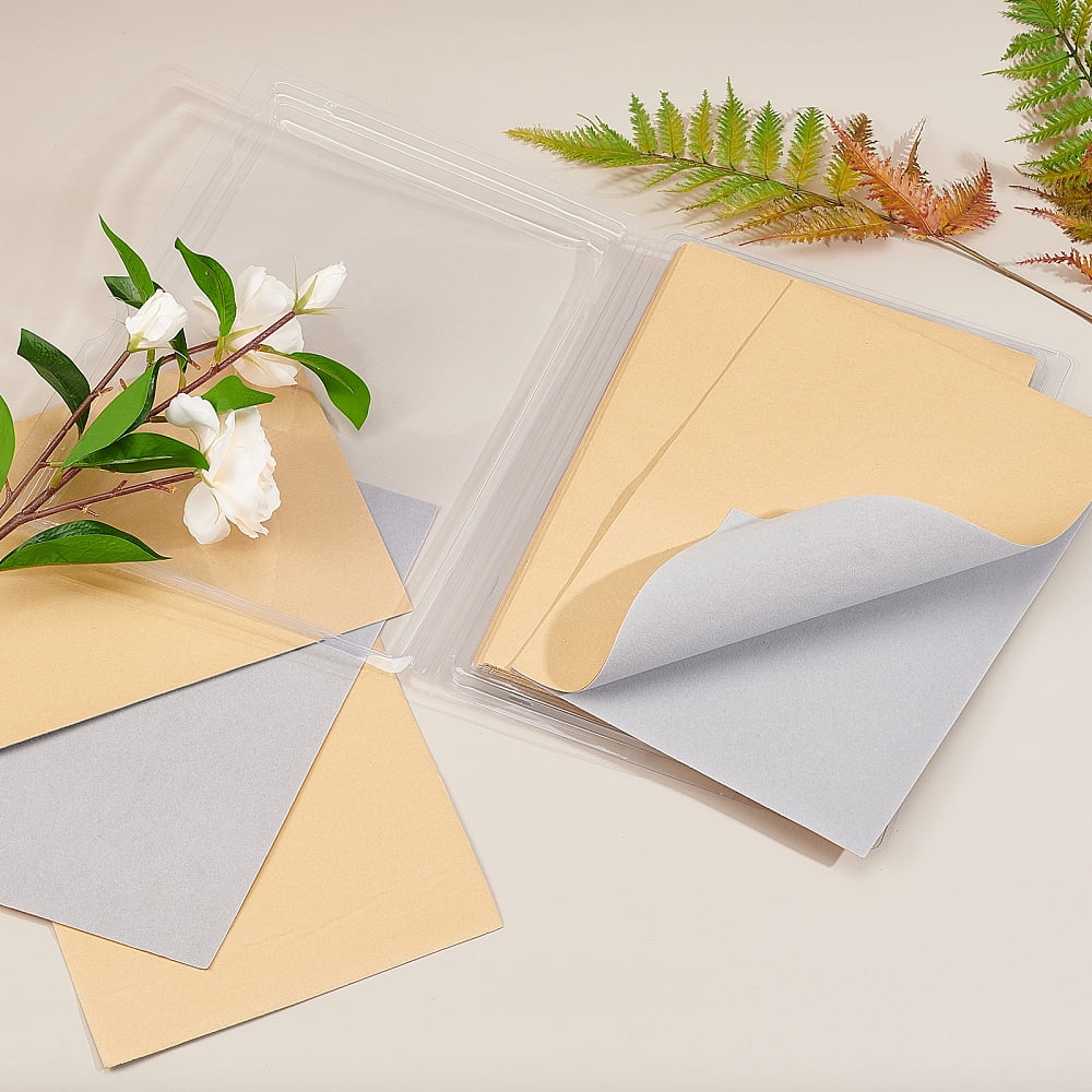 Jewelry Flocking Cloth Polyester Self-adhesive Fabric Rectangle Light Grey 29.5x20x0.07cm 20pcs/set DIY
