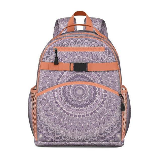Energy Emotional Mandala Pattern School Backpack Lightweight Adjustable Straps Chest Buckle Spacious Durable Bookbag For Elementary Student