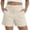 Khaki, variant on PIWHJQK Women Athletic Casual Shorts Women's Solid Casual Comfortable Mid Rising Shorts With Pockets Bottoms