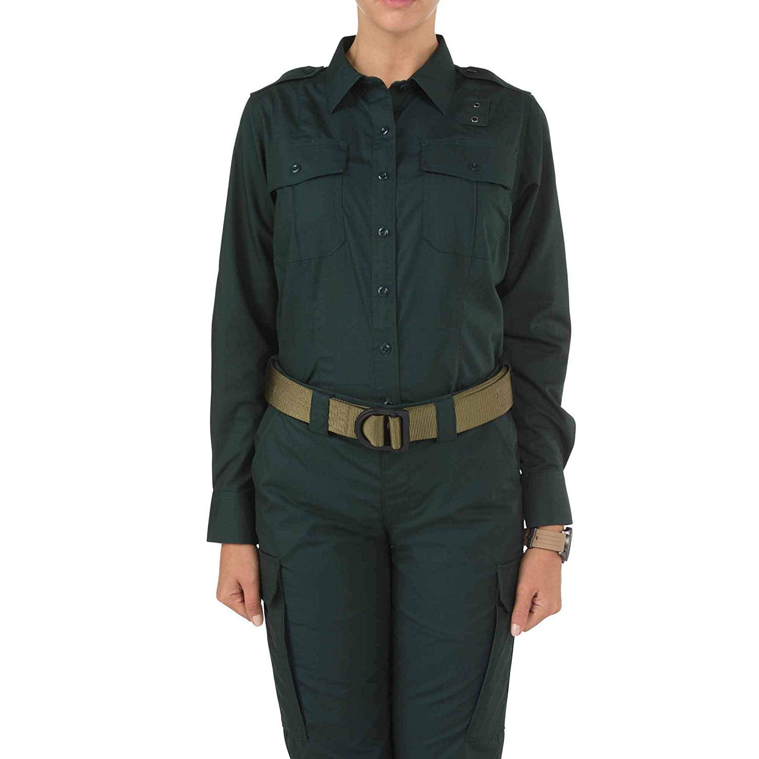 Ripstop Fabric 5.11 Tactical Womens Taclite TDU Uniform Work Long Sleeve Button-Up Shirt Style 62016 