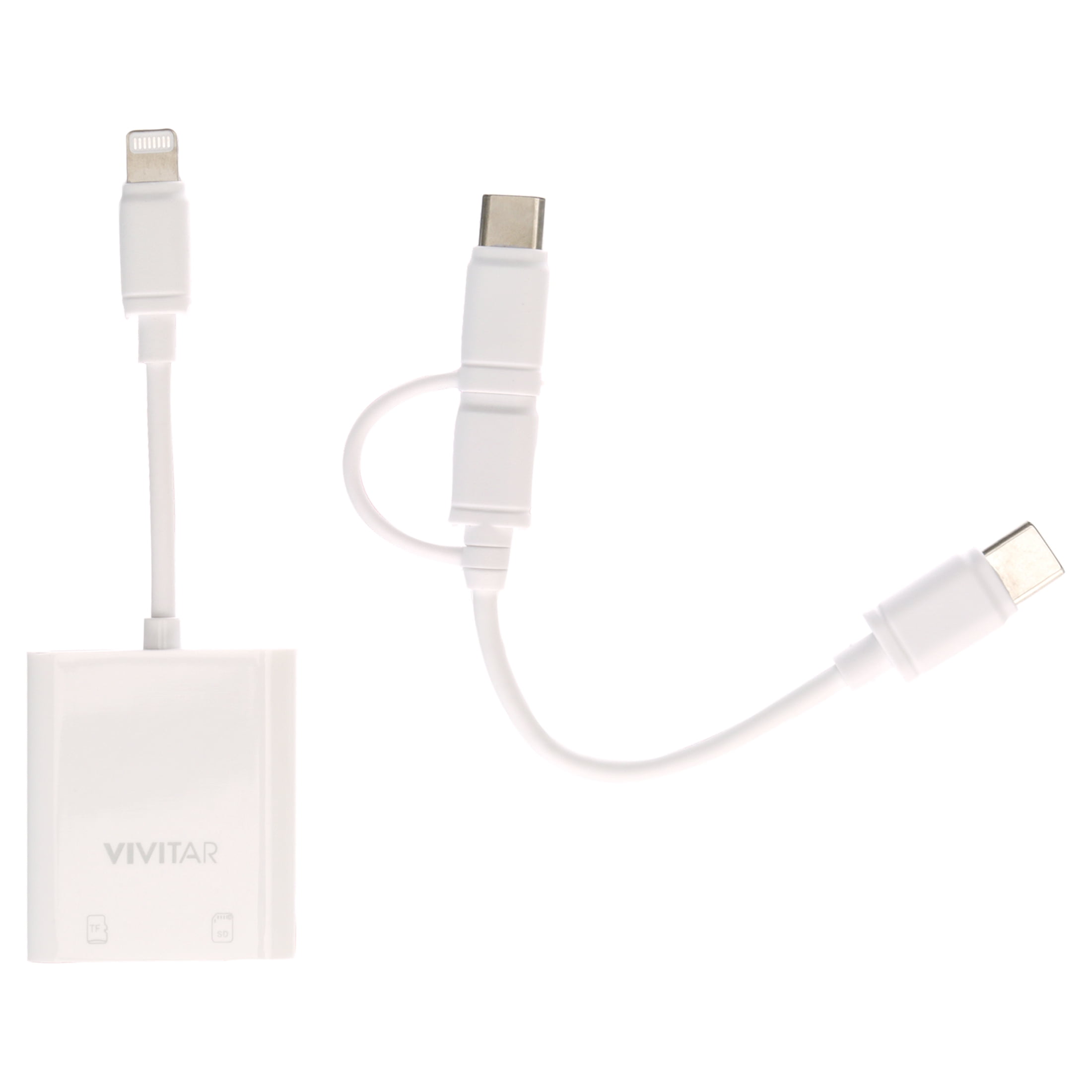 Vivitar USB C AdapteriPhone LightningMicro USB Universal SD and Micro SD Card Adapter and Reader