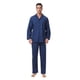 thumbnail image 1 of Apparonia Conjunto de Pijamas para Hombre de Algodón con Cuello con Muesca, Pijamas para Hombre de Manga Larga, Ropa de Dormir para Hombre con Bolsillos y Frente, Fly Azul de Cuadros con Puntos XXL, 1 of 7