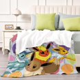 thumbnail image 4 of Eevee y sus evoluciones anti-pilling, suave, ligera, esponjosa y acogedora de lujo para hogar y cocina – Perfecta para niños y adultos,80X100cm, 4 of 6