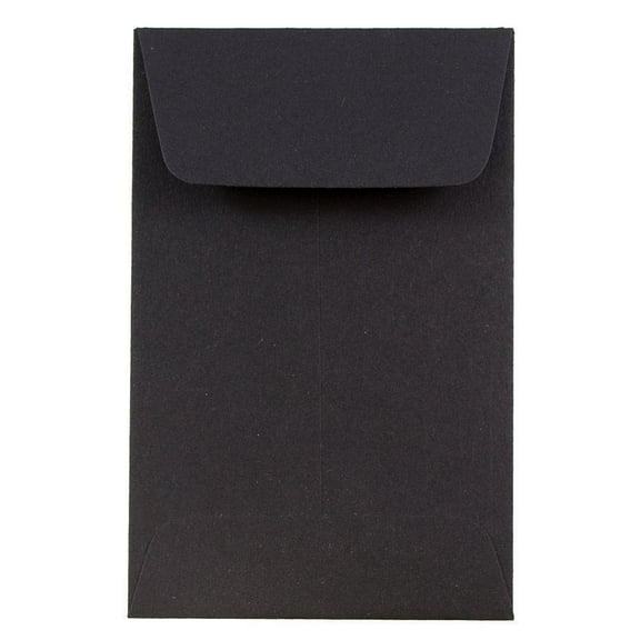 JAM Paper #1 Coin Envelopes, 2 1/4 x 3 1/2, Black, 500/Box