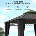 thumbnail image 3 of Gazebo Extérieur à Toit Rigide 10 Pieds x 10 Pieds avec Double Toit en PC, Cadre en Métal et Aluminium, Moustiquaire et Rideaux, Auvent Résistant aux Intempéries pour Jardin, Patio, Cour Arrière et Terrasse, Noir, 3 of 7